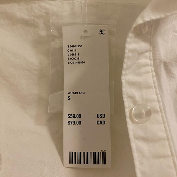 cropped button down white urban outfitters crop collared top - Picture 4 of 4